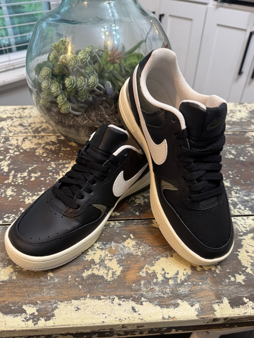 Nike Court Borough Black, Olive and Cream Lows